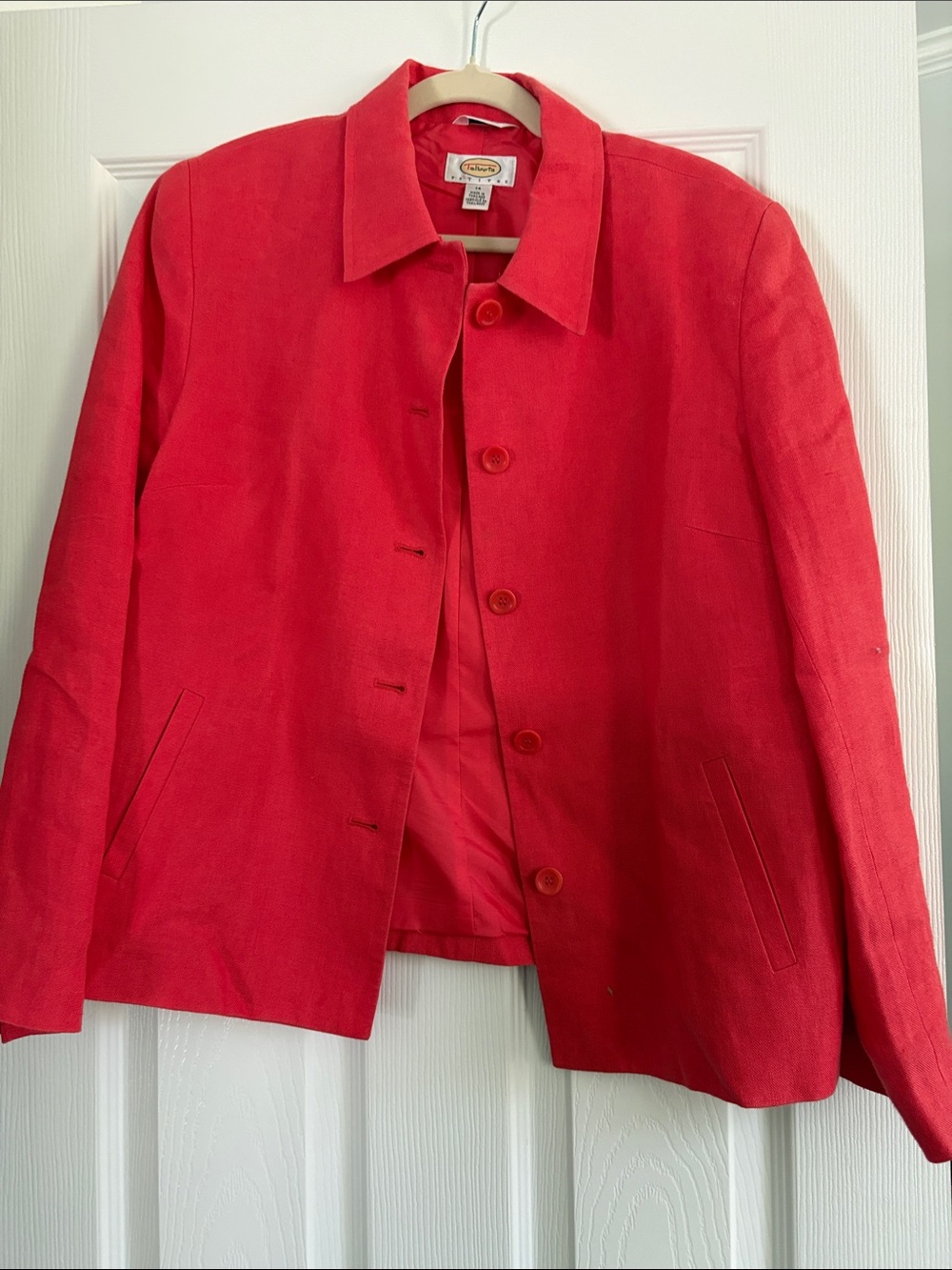 Talbots Vibrant Red Button-Front Blazer